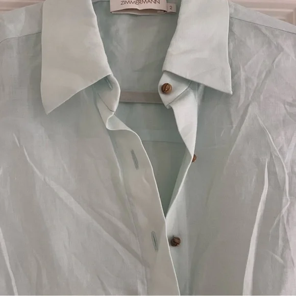 Zimmermann high waisted natural set shirt + shorts - Picture 4 of 10